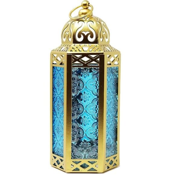 LANTERNS Gold Moroccan Candle Lantern Decorative Candle Holder - Picture 7 of 7